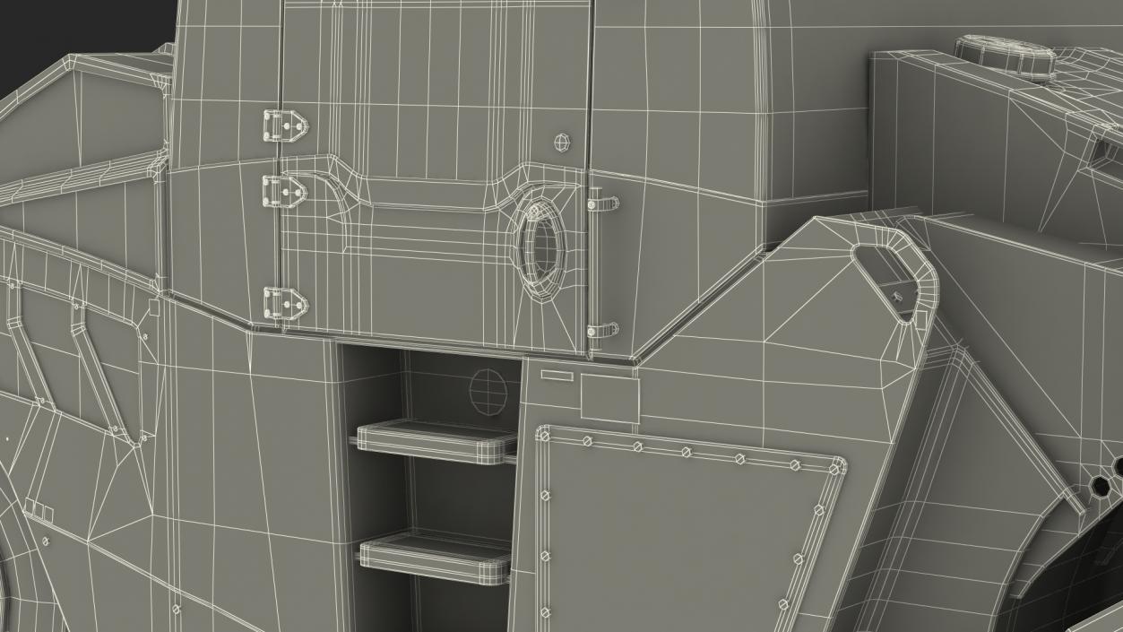 Pneumatic Tyred Roller Compactor Rigged 3D model