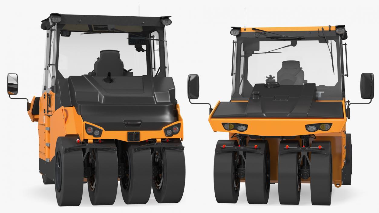 Pneumatic Tyred Roller Compactor Rigged 3D model