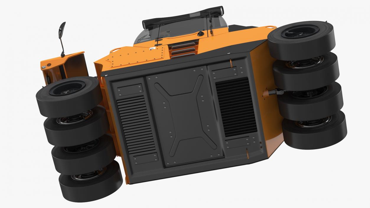 Pneumatic Tyred Roller Compactor Rigged 3D model