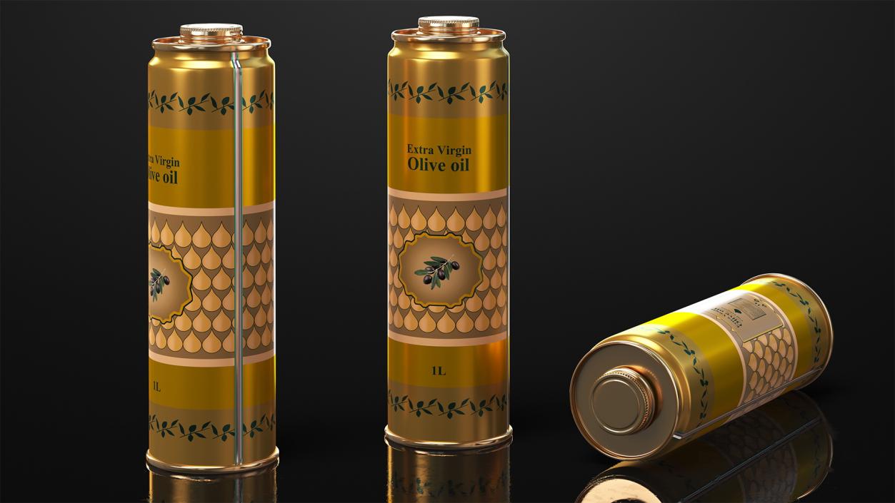 3D model Olive Oil 1 Litre Tin Can