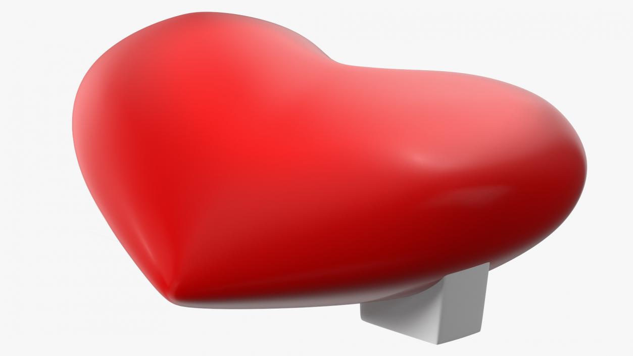 3D model Heart with Heartbeat Line