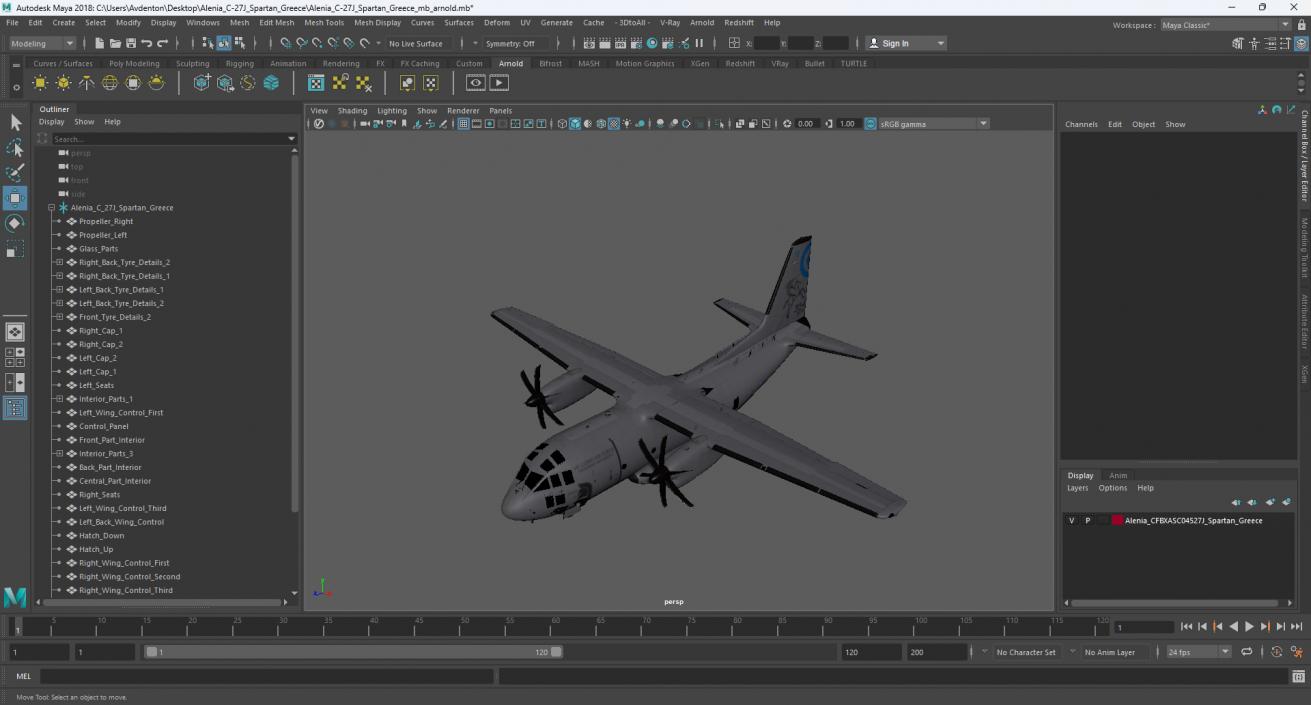 Alenia C-27J Spartan Greece 3D