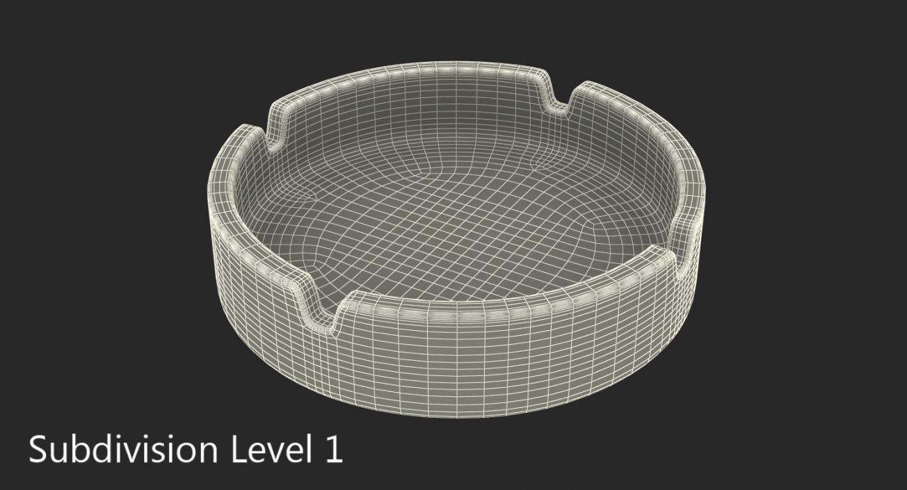 Round Glass Ashtray 3D model