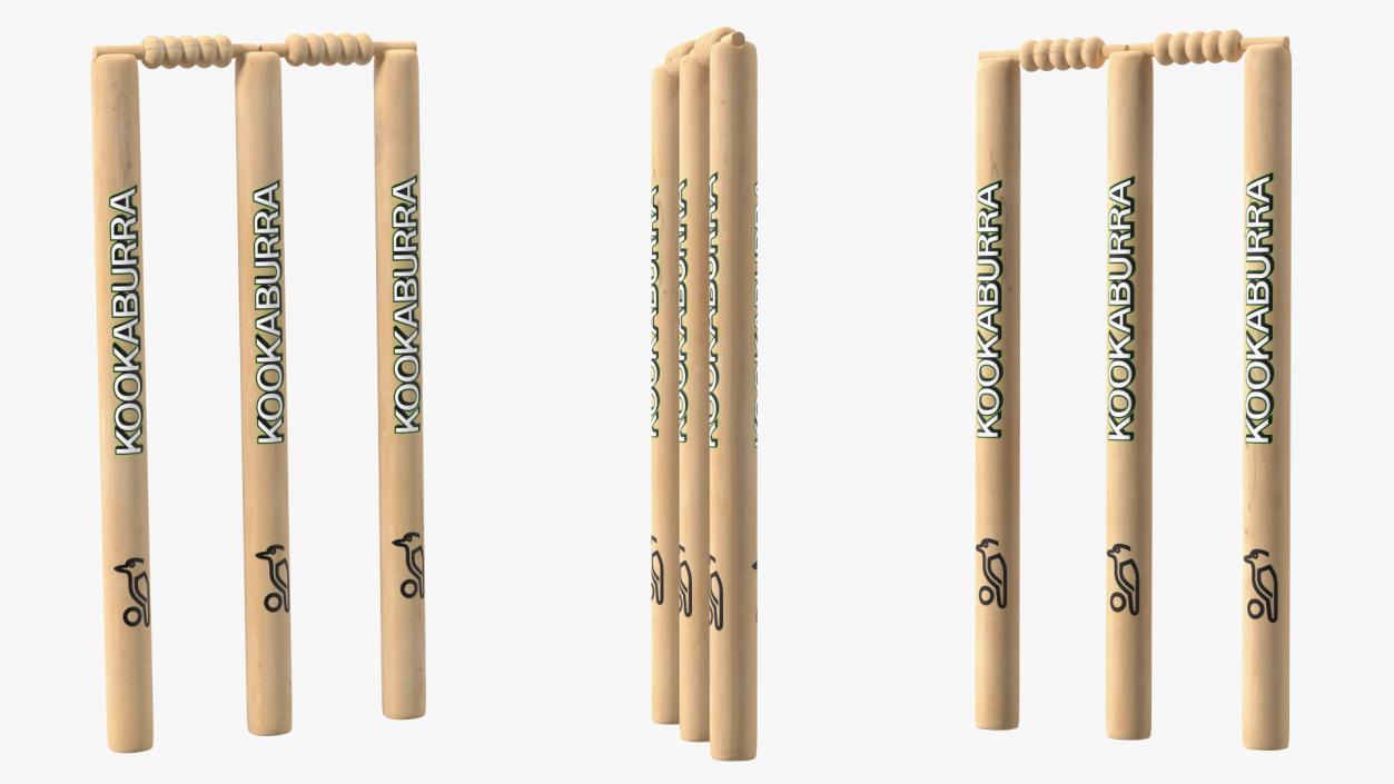 Kookaburra Cricket Stumps Set 3D model