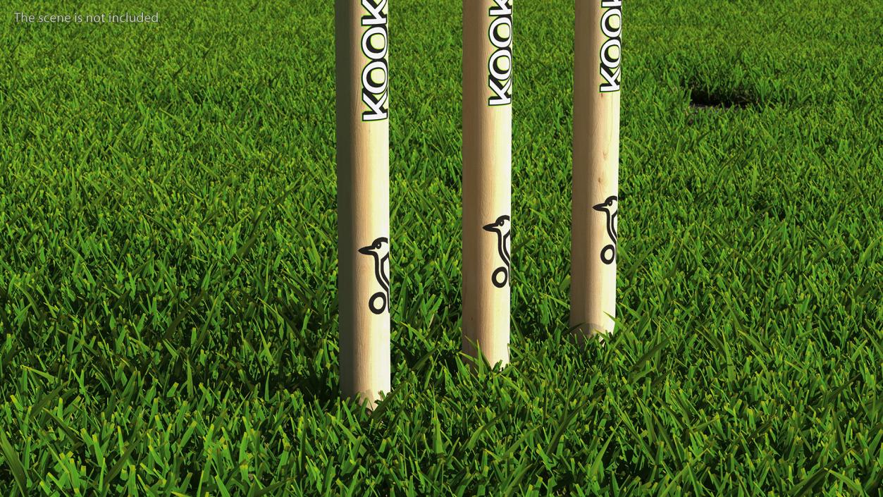 Kookaburra Cricket Stumps Set 3D model