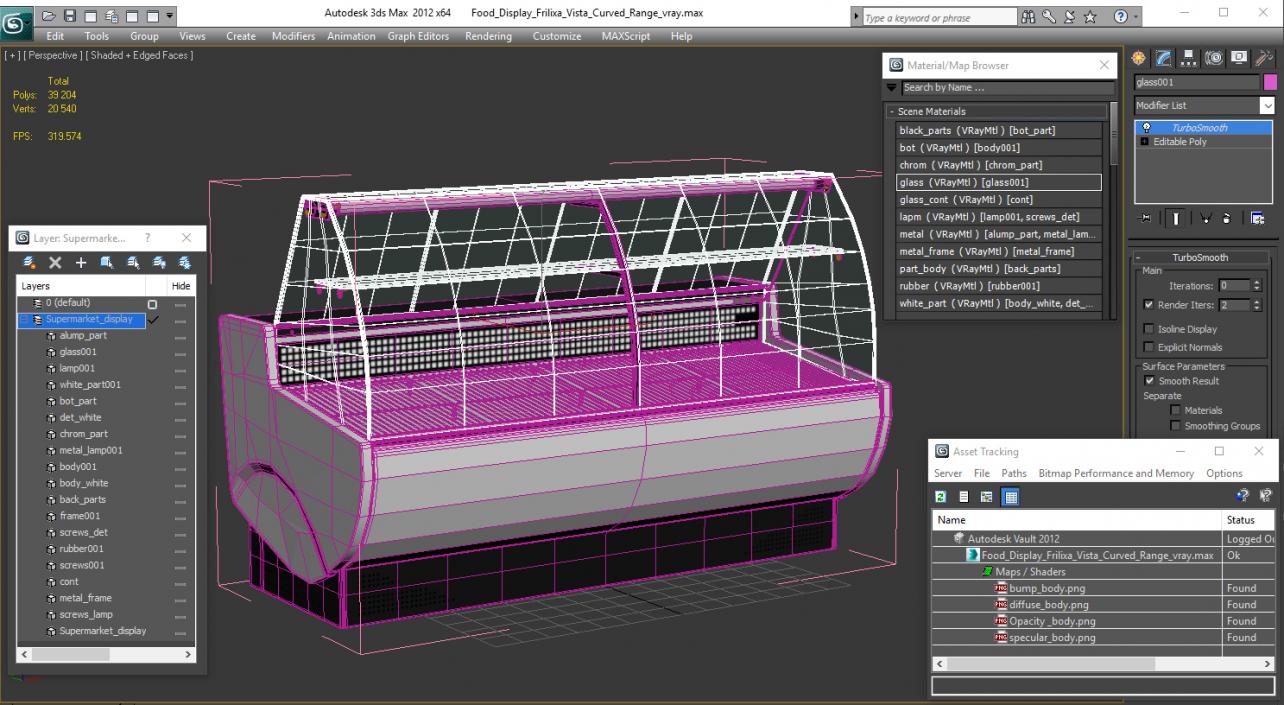 Food Display Frilixa Vista Curved Range 3D model