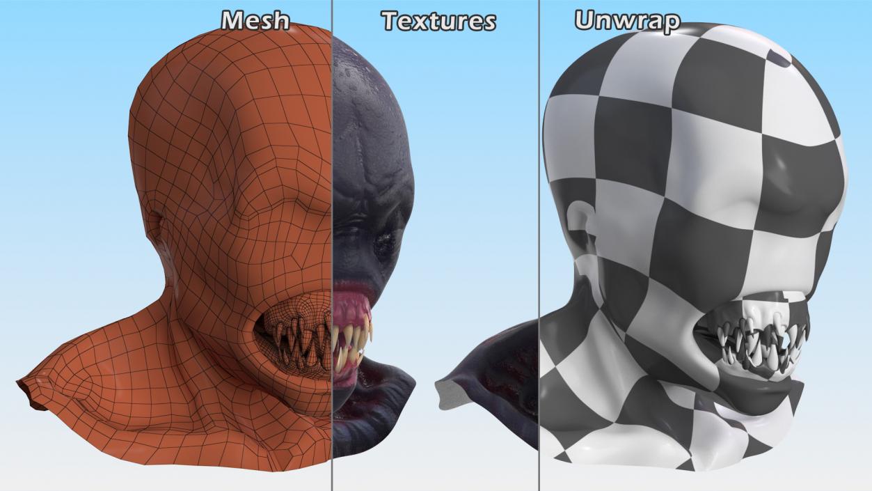 Scary Creature Head 3D model