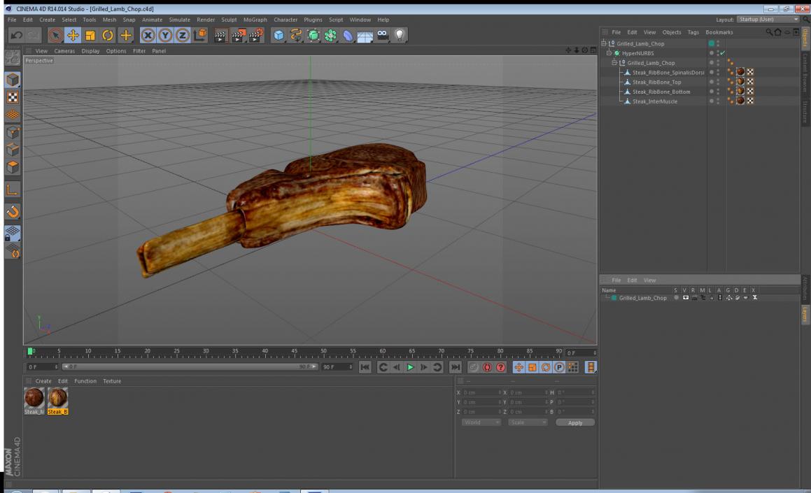 Grilled Lamb Chop 3D