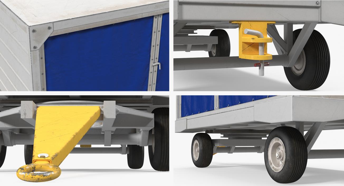 3D Airport Baggage Cart Covered model