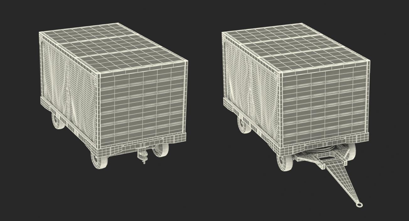 3D Airport Baggage Cart Covered model