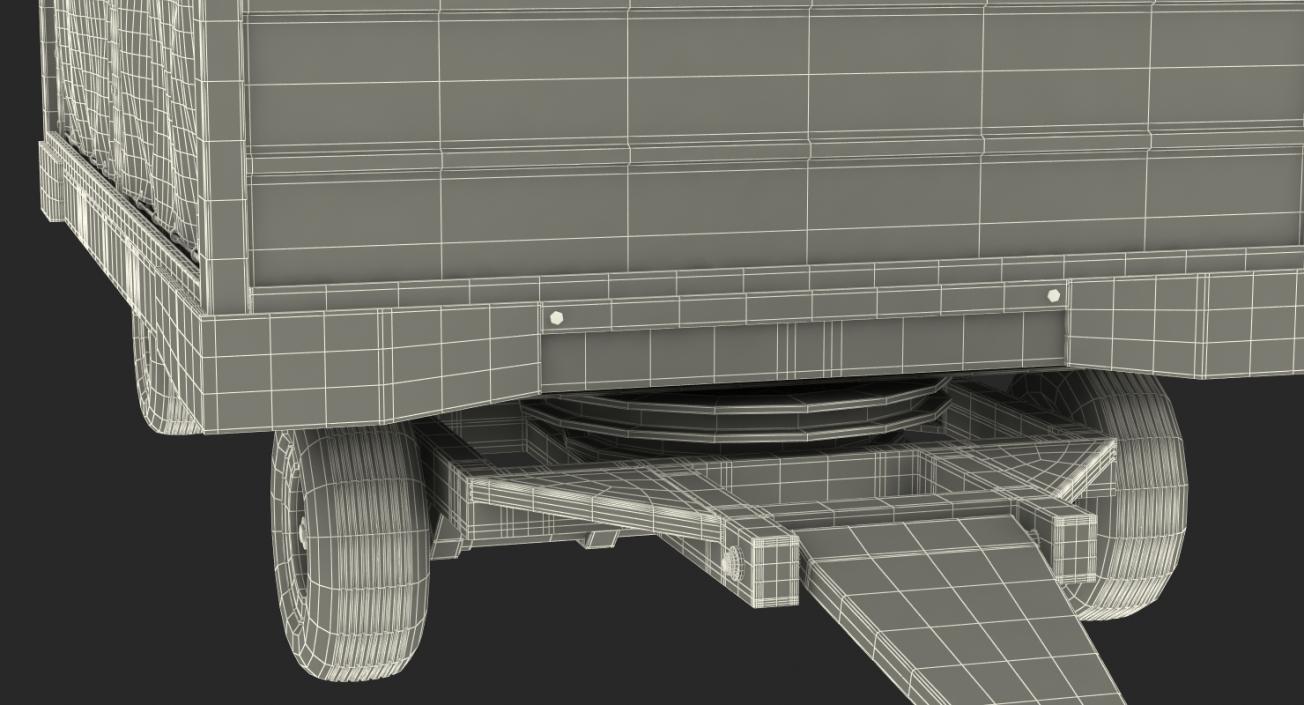 3D Airport Baggage Cart Covered model