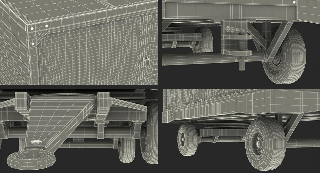 3D Airport Baggage Cart Covered model