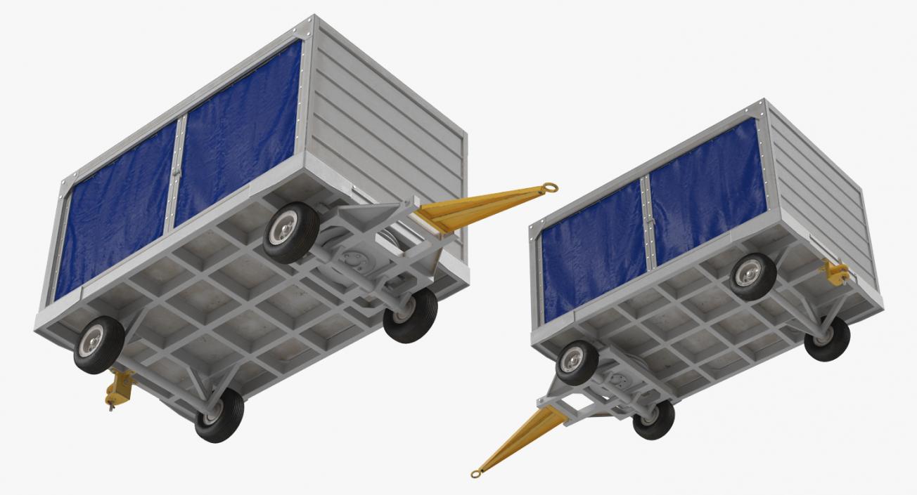 3D Airport Baggage Cart Covered model