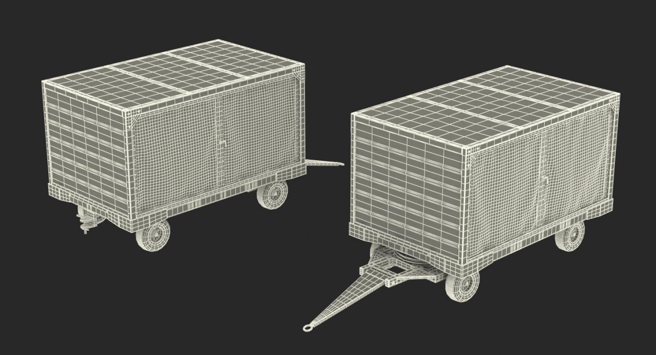 3D Airport Baggage Cart Covered model