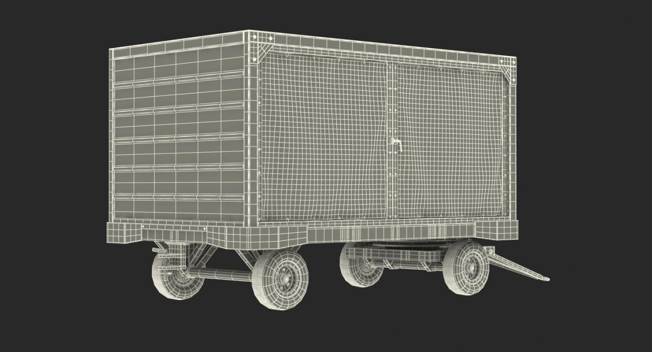 3D Airport Baggage Cart Covered model