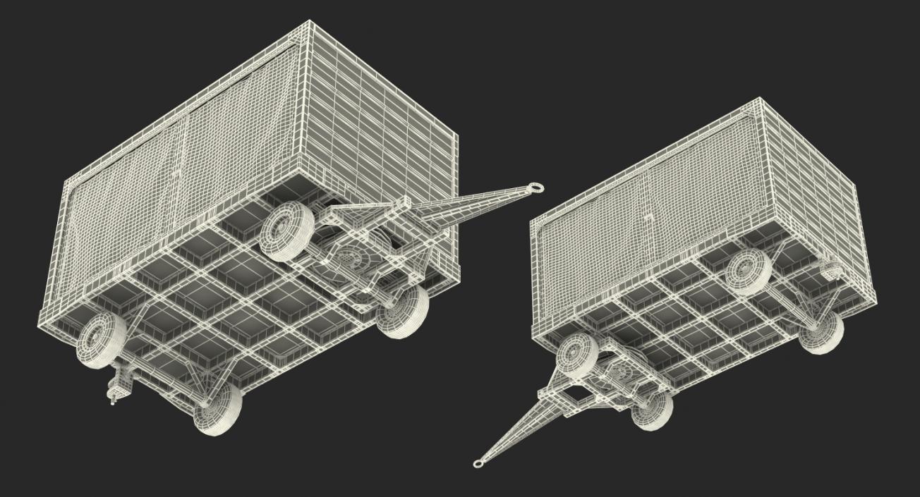 3D Airport Baggage Cart Covered model