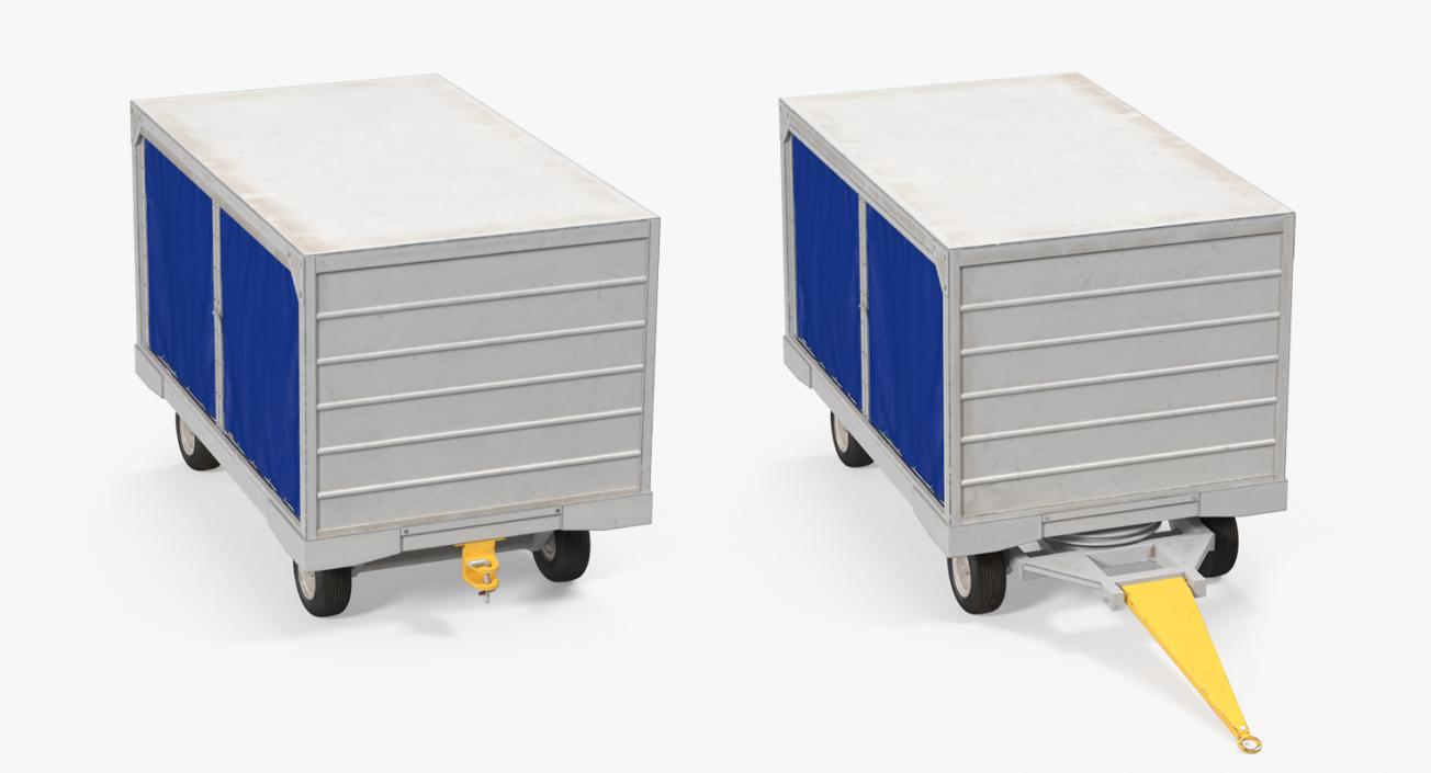 3D Airport Baggage Cart Covered model