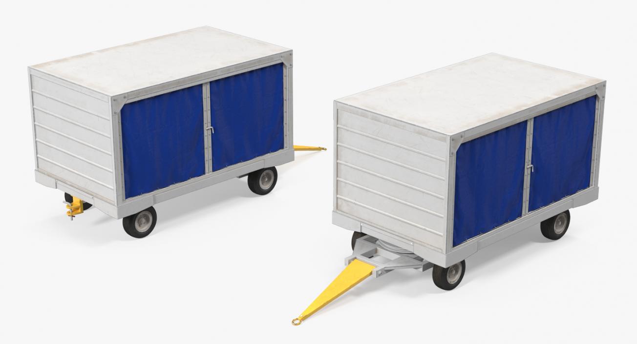 3D Airport Baggage Cart Covered model