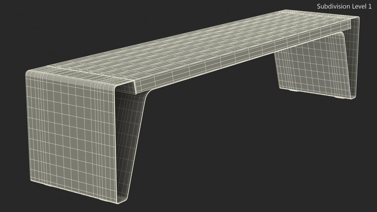 3D Steel Park Bench Radium model