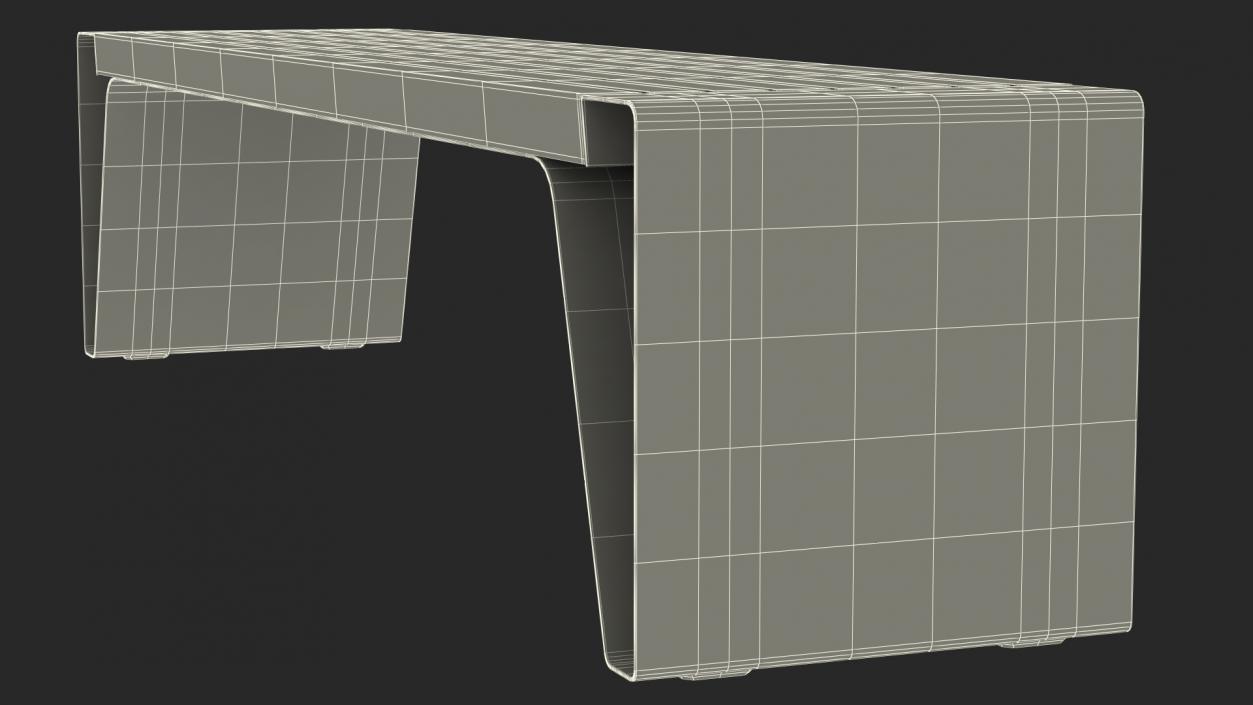 3D Steel Park Bench Radium model