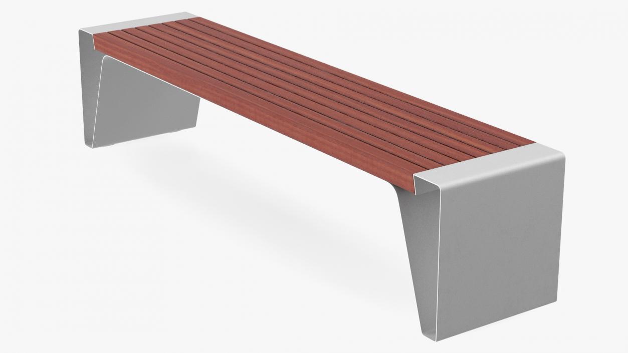 3D Steel Park Bench Radium model