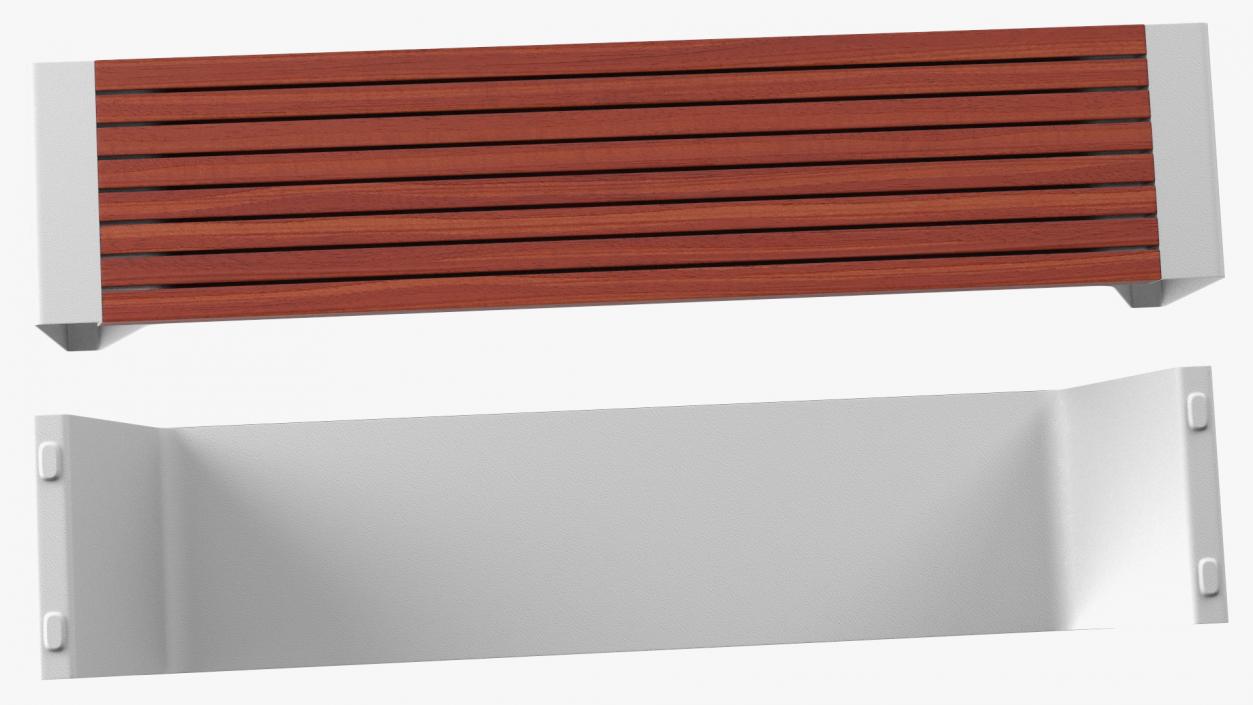 3D Steel Park Bench Radium model