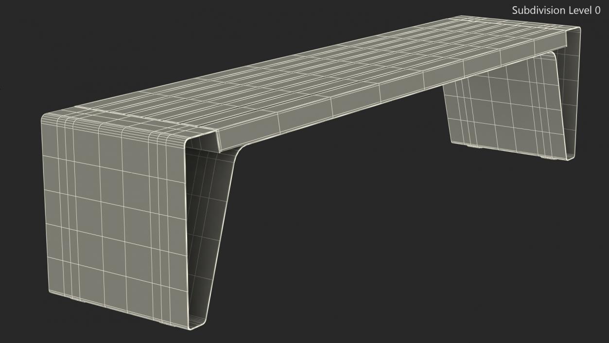 3D Steel Park Bench Radium model