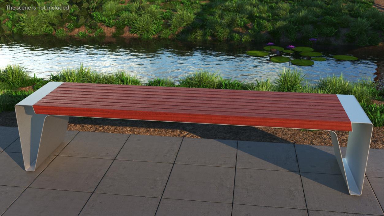 3D Steel Park Bench Radium model