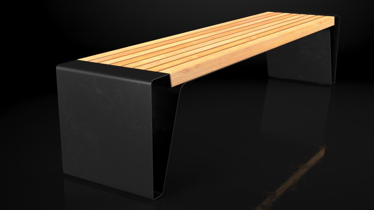 3D Steel Park Bench Radium model