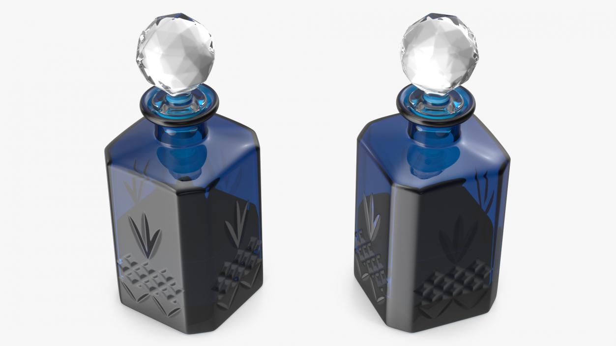 3D Blue Crystal Whisky Decanter model