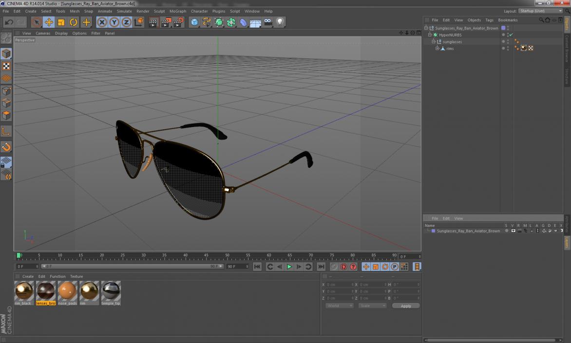 Sunglasses Ray Ban Aviator Brown 3D