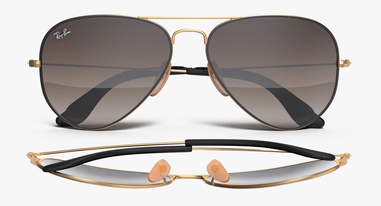 Sunglasses Ray Ban Aviator Brown 3D