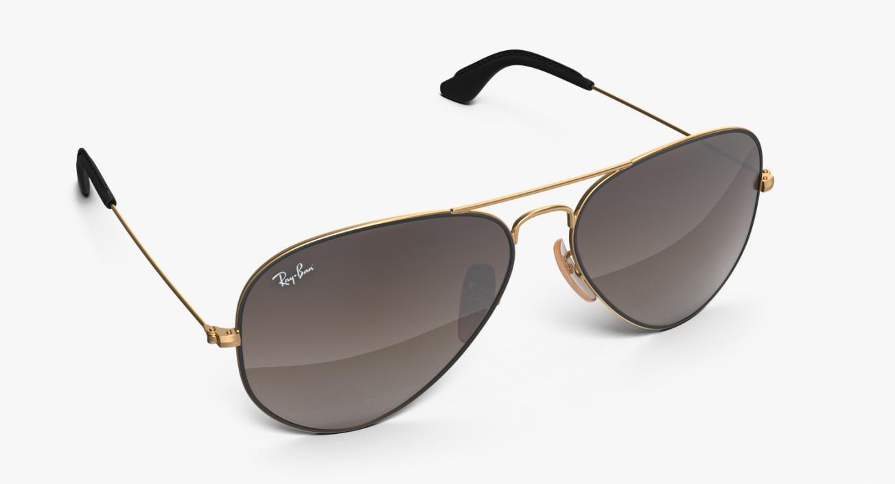 Sunglasses Ray Ban Aviator Brown 3D