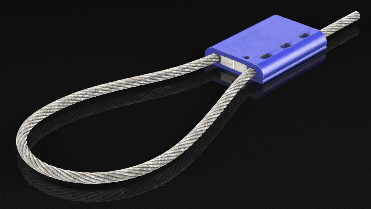 3D model Blue Tight Steel Cable Seal Loop(1)