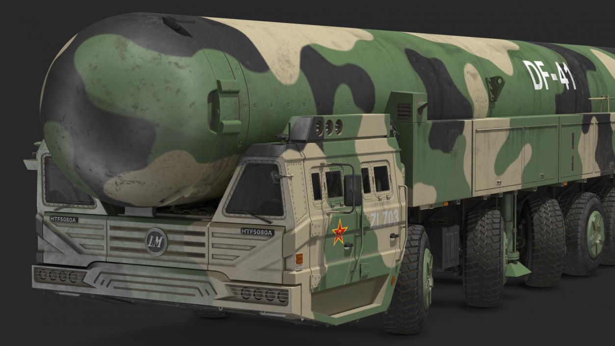 Dongfeng-41 ICBM Launch Vehicle Dusty Rigged 3D model