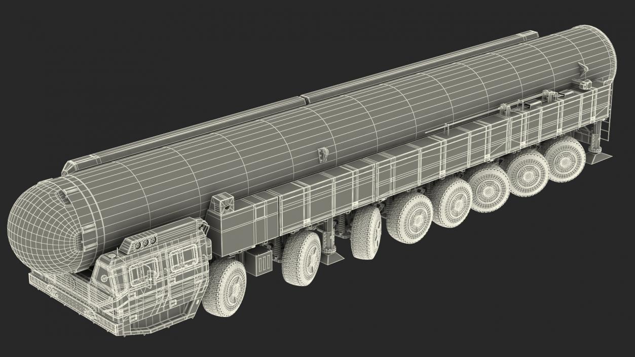 Dongfeng-41 ICBM Launch Vehicle Dusty Rigged 3D model