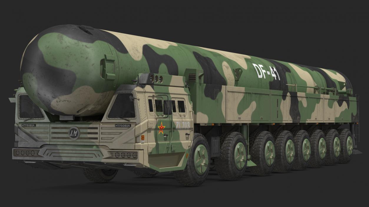 Dongfeng-41 ICBM Launch Vehicle Dusty Rigged 3D model