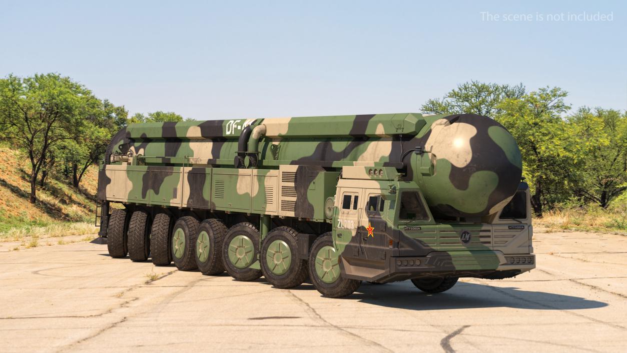 Dongfeng-41 ICBM Launch Vehicle Dusty Rigged 3D model