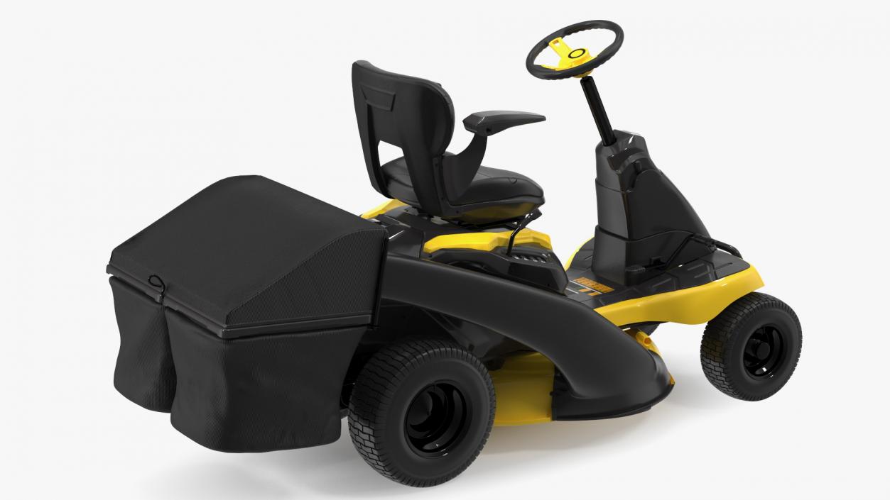 3D Electric Riding Lawn Mower with Bagger model