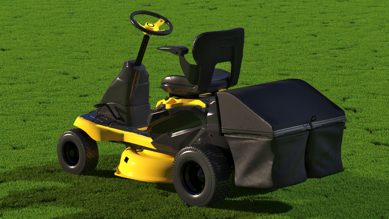 3D Electric Riding Lawn Mower with Bagger model