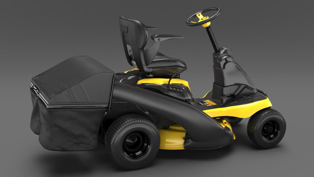 3D Electric Riding Lawn Mower with Bagger model