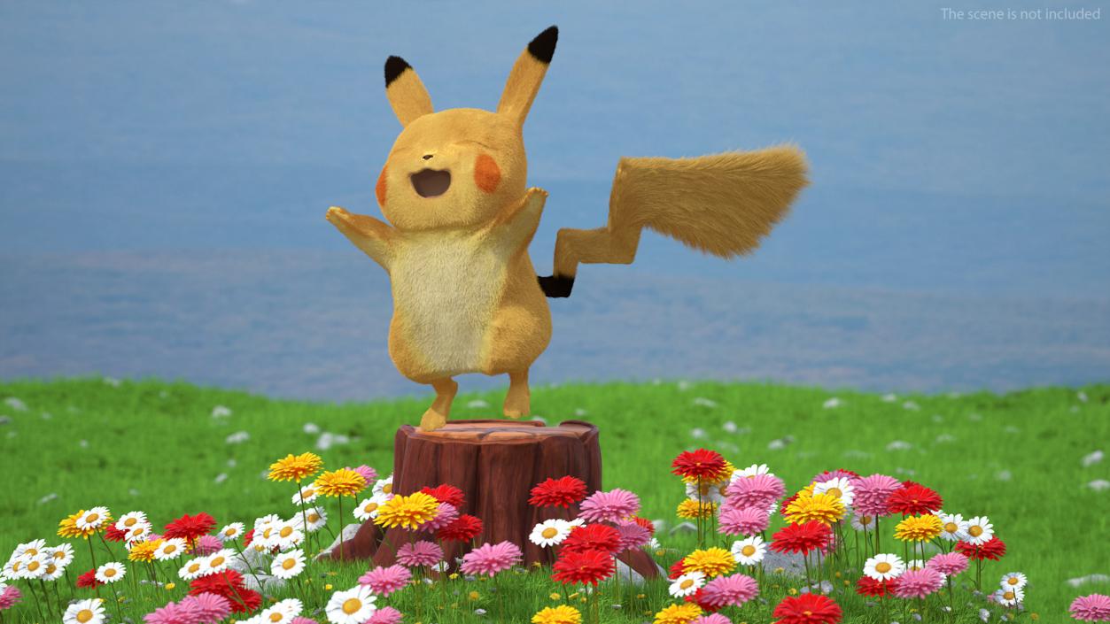 3D Pikachu Fur Rigged model