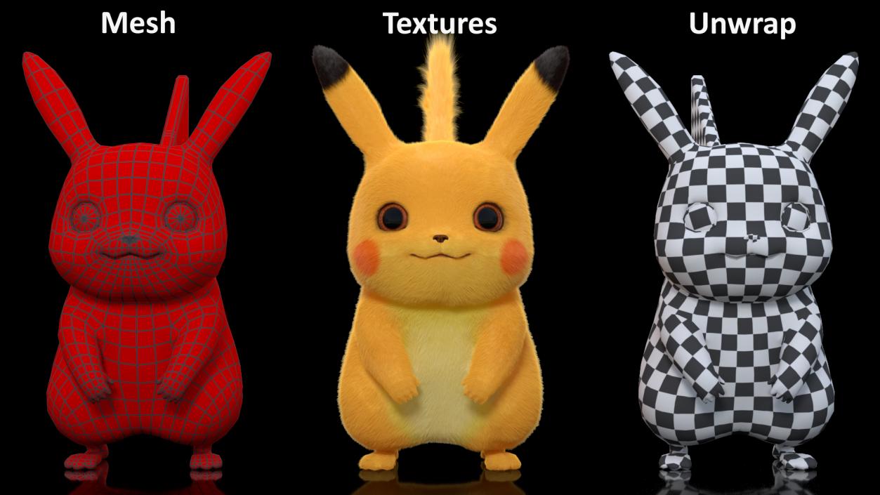 3D Pikachu Fur Rigged model