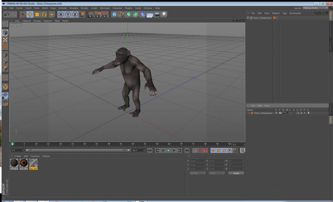 3D model Dark Chimpanzee