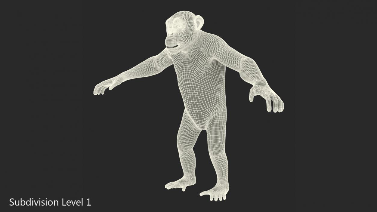 3D model Dark Chimpanzee