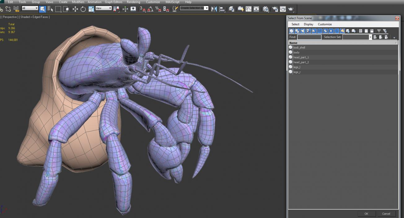 3D model Hermit Crab Standing Pose