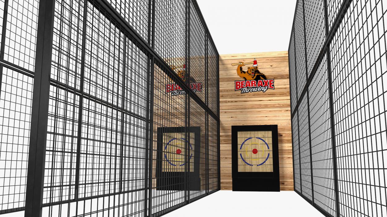 3D Bear Axe Throwing Range model