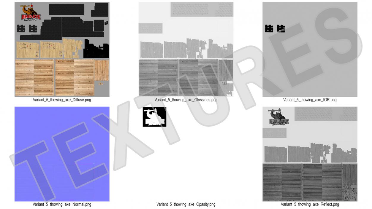 3D Bear Axe Throwing Range model