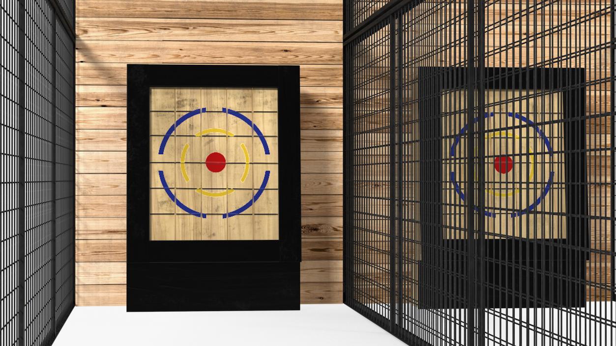 3D Bear Axe Throwing Range model