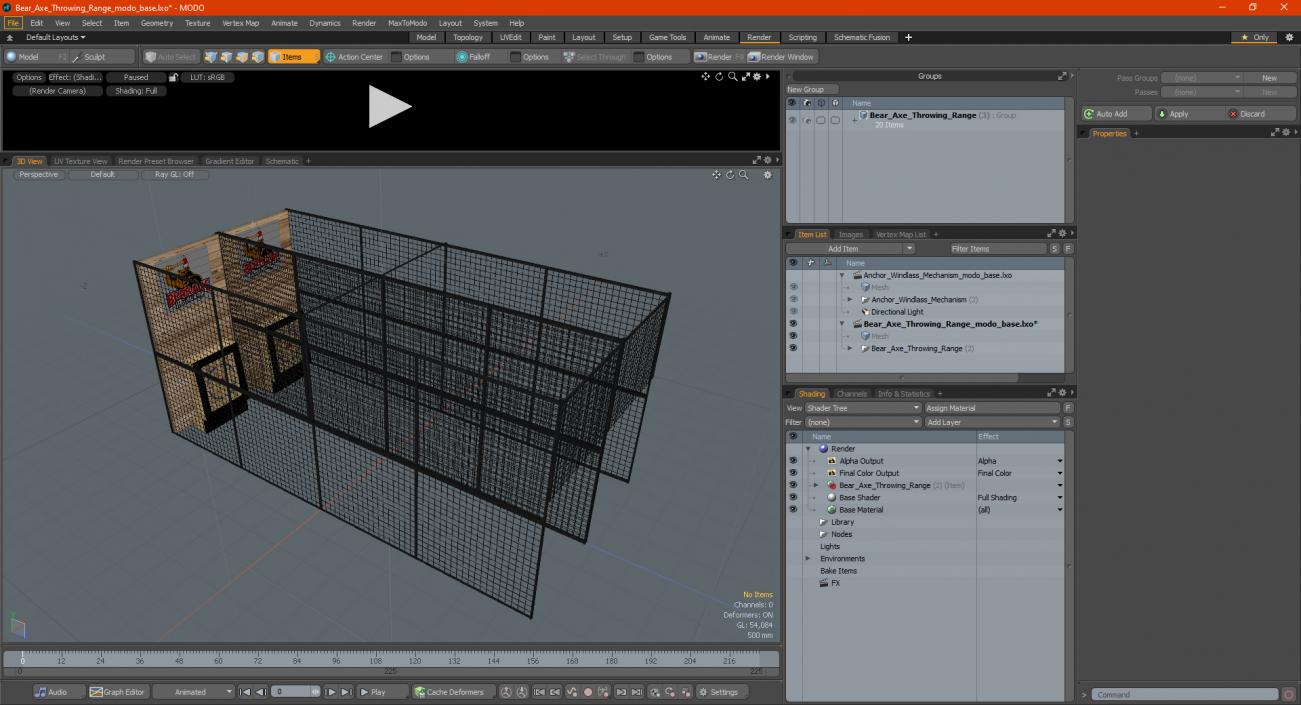 3D Bear Axe Throwing Range model